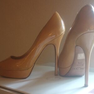 Jimmy Choo Nude Patent Leather Pointed-Toe Stiletto Pumps